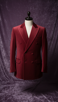 Crimson Velvet Double-Breasted Suit