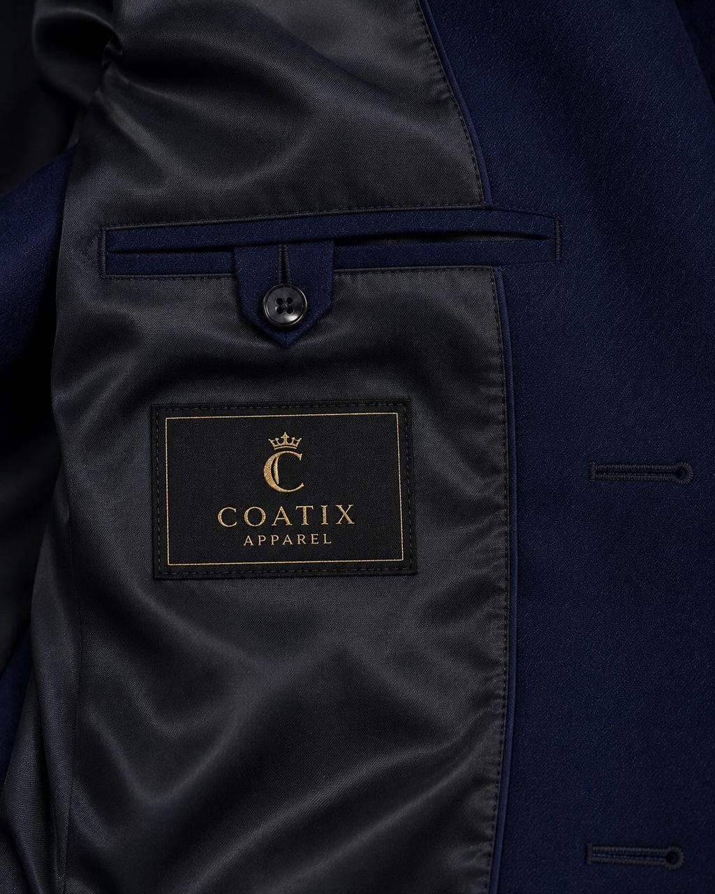 Men's Luxury Navy Blue Double-Breasted Suit | Formal Wedding & Groom Wear - Shoes